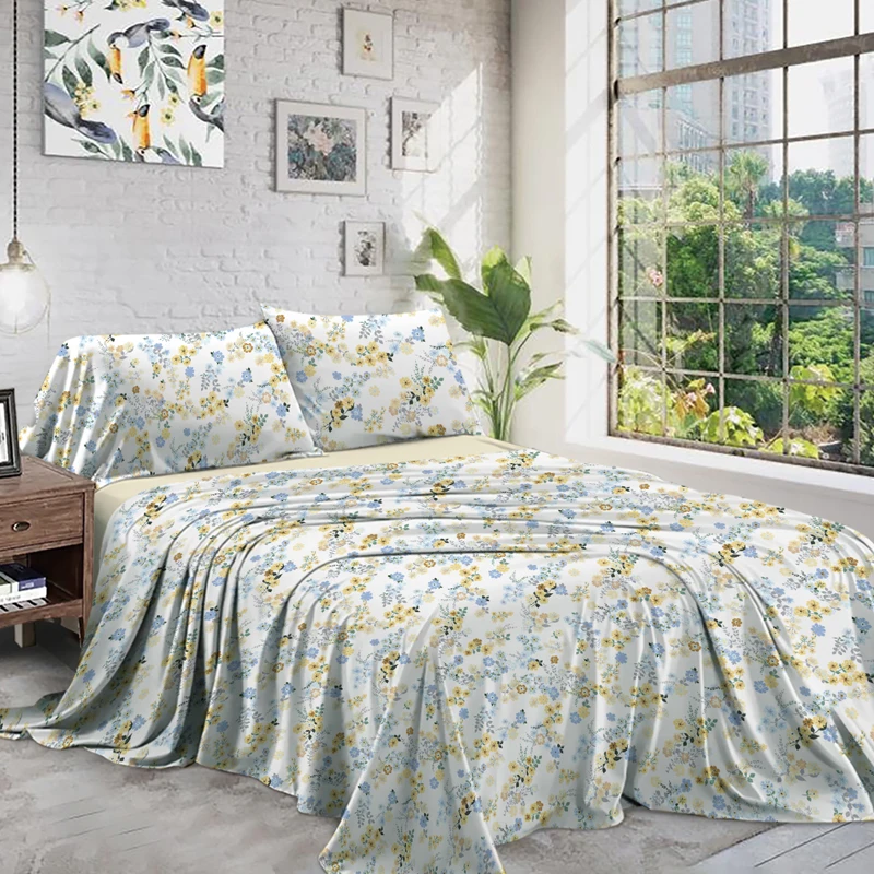 Queen-Bed-Microfiber-Fitted-Flat-Sheet-Set-for-Bedroom
