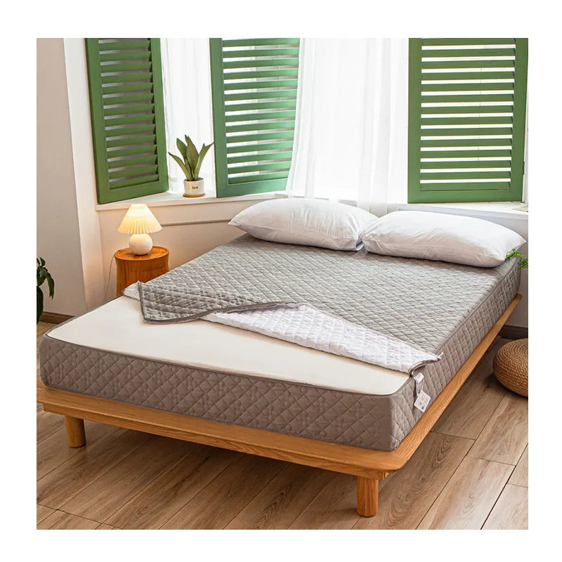 Queen-King-Size-Coprimaterasso-Con-Cerniera-Cotton-Side-Soft-and-Warm-Breathable-Six-Sides-Full-Cover-Zipper-Bed-Mattress-Cover