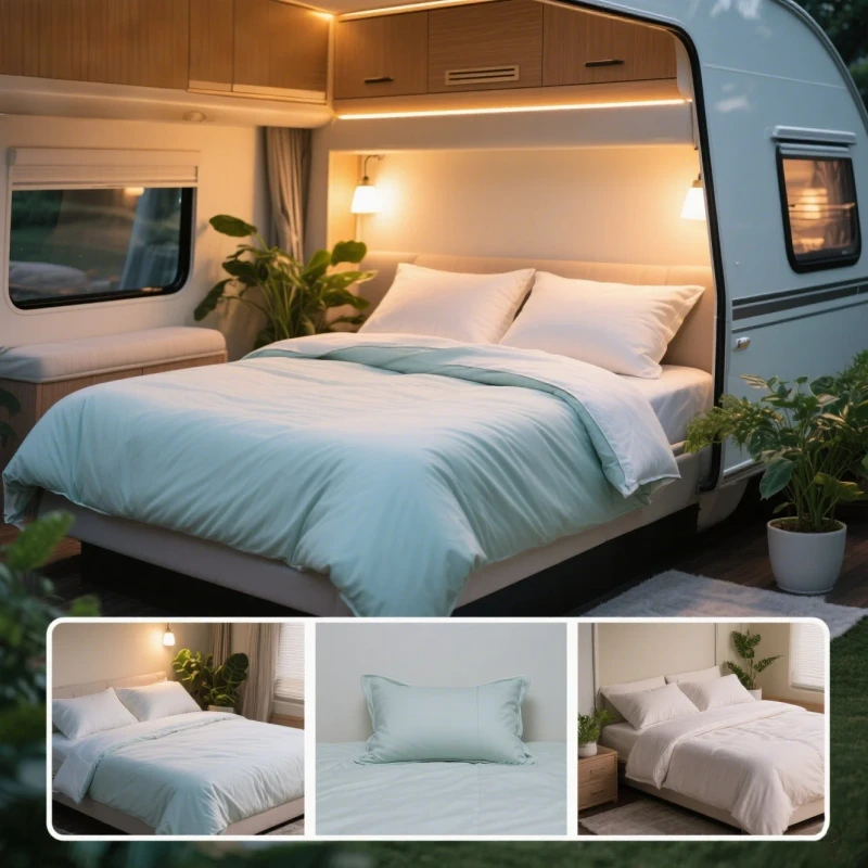 Queen-Size-100-Cotton-Fabric-Bedding-Set-with-Quilted-Blanket-Breathable-Twin-Comforter-Set-Ultra-Soft-for-Caravan-Home-Hotel