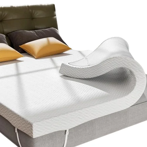 Queen-Size-3-Inch-Gel-Infused-Memory-Foam-Mattress-Topper-Removable-Washable-Bamboo-Cover-Modern-Medium-Firmness-Bedroom