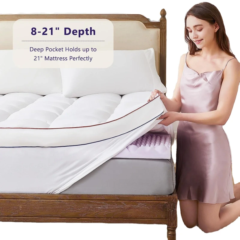 Queen-Size-Bed-Topper-Memory-Foam-Mattress-Ventilated-Comfort-Support-Washable-Cooling-Feature-Deep-Pocket-Plus-Mattress-Pad