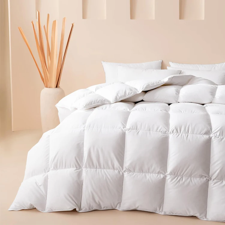 Queen-Size-Comforter-Feather-Down-Thick-Fluffy-Duvet-Luxury-Hotel-Bedding-Quilt-233T-Cotton-Four-Seasons-Jacquard
