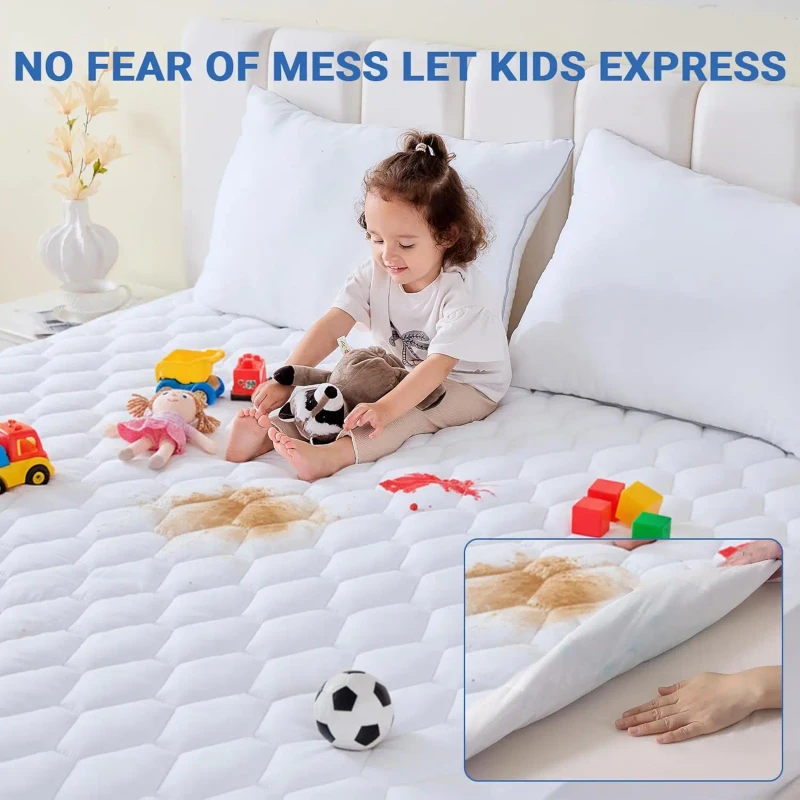 Queen-Size-Microfiber-Waterproof-Breathable-Cooling-Spill-Proof-Mattress-Protector-with-Deep-Pocket-6-21-Quilted-Design-White