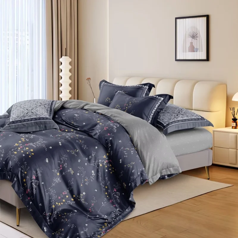 Queen-Size-Quilt-Comforter-Sets-4-Pieces-Printed-Sheetsets-With-Pillowcase-Lightweight-Duvet-Cover-Set-for-All-Seasons
