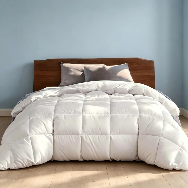 Queen-Size-White-Goose-Feather-Fiber-Comforter-100-Cotton-Shell-All-Season-Duvet-Insert-Luxury-Hotel-Style-Comforter
