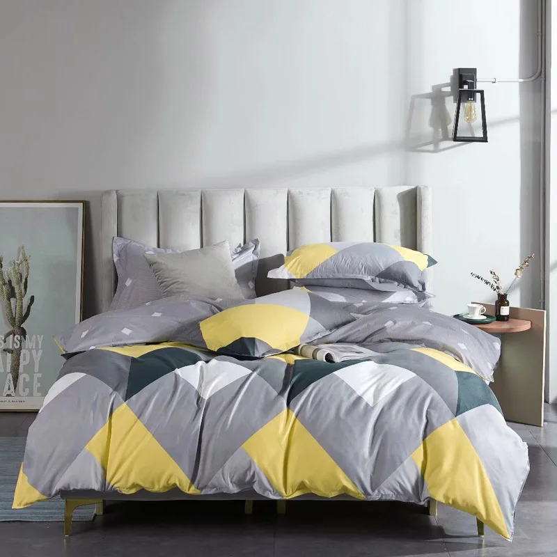 Queen-king-Size-Printed-100-Polyester-Microfiber-3pcs-4pcs-Bedsheet-Duvet-Cover-Bedding-Sets