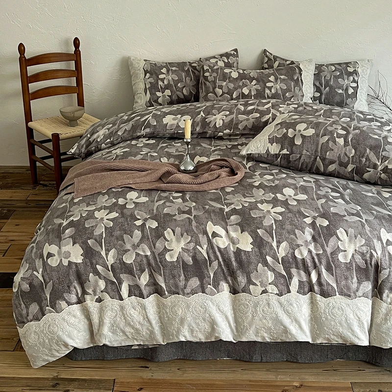 Quilt-Cover-Set-Lace-Edge-Bedding-Set-100-Polyester-Duvet-Cover-Pillowcase-Cloth-Bag-Packaging-120GSM-Home-Hotel
