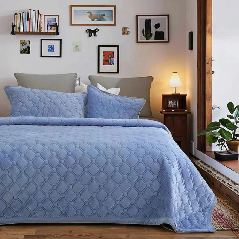 Quilted-Crystal-Velvet-Comforter-Set-Solid-Color-100-Polyester-Europe-Style-All-Season-Super-Soft-Cozy-Customizable-Colors