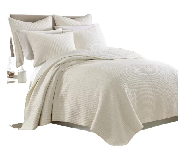 Quilted-King-Size-Embroidered-Bedspread-Set-100-Cotton-Massage-Anti-Bacteria-Features-Wedding-Hotel-Use