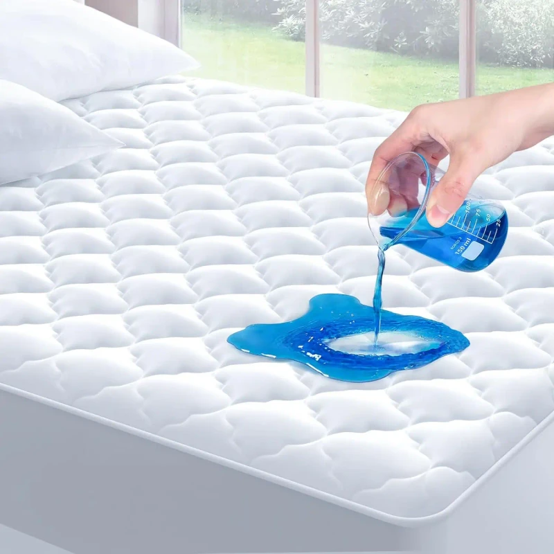 Quilted-Mattress-Pad-Fitted-Breathable-Hypoallergenic-100-Waterproof-Mattress-Cover-Protector-with-Thicker-Filler