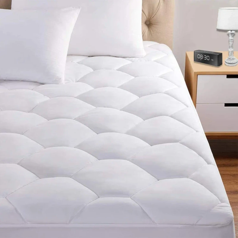 Quilted-Mattress-Protector-All-Polyester-Fitted-Sheet-Mattress-Topper-Breathable-Soft-Bed-Cover-for-Hotel-Home