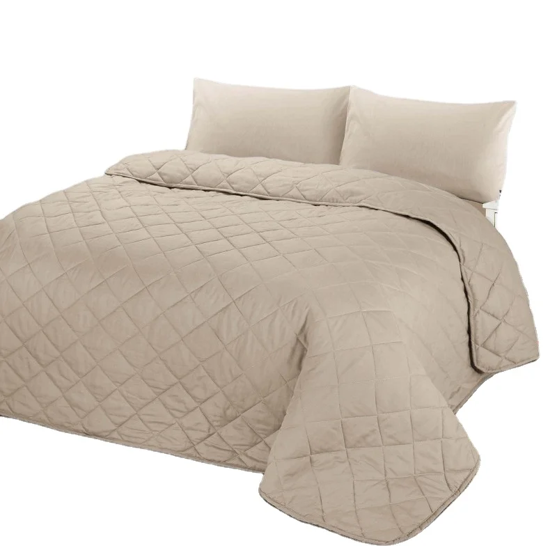 Quilted-Quilt-Duvet-Hotel-Quilt-Plain-Poly-Cotton-Quilted-Bedspreads-Diamond-Quilting