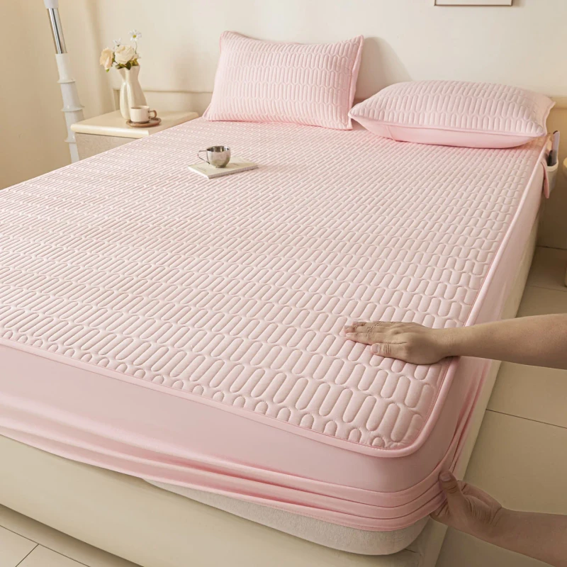 Quilted-Waterproof-Polyester-Fitted-Sheet-Antibacterial-Anti-Dust-Mite-Mattress-Protector-with-Deep-Pocket-200TC