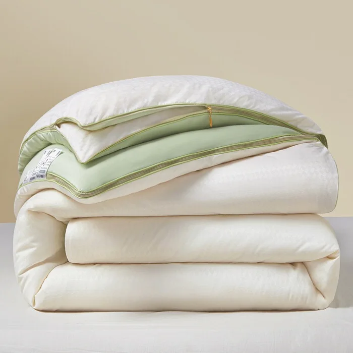 Quilts-Manufacturer-Supply-Super-king-Jacquard-Bed-Quilt-Winter-Warm-Gree-Bedding-Quilt