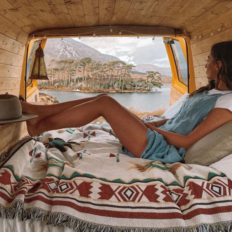 RV-Camping-Blanket-Shawl-Picnic-Mat-Sofa-Office-Nap-Cover-Knitting-Geometric-Throw-Blanket-with-Tassel-Indian-Bedclothes