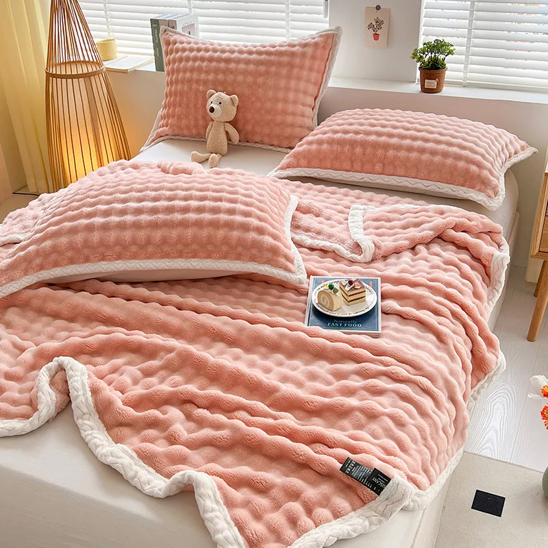 Rabbit-Fleece-Bed-Blanket-Leisure-Four-Seasons-Sofa-Cover-Blanket-Double-Sided-Fleece-Flannel-Blanket-Cross-Border-Direct-Supply