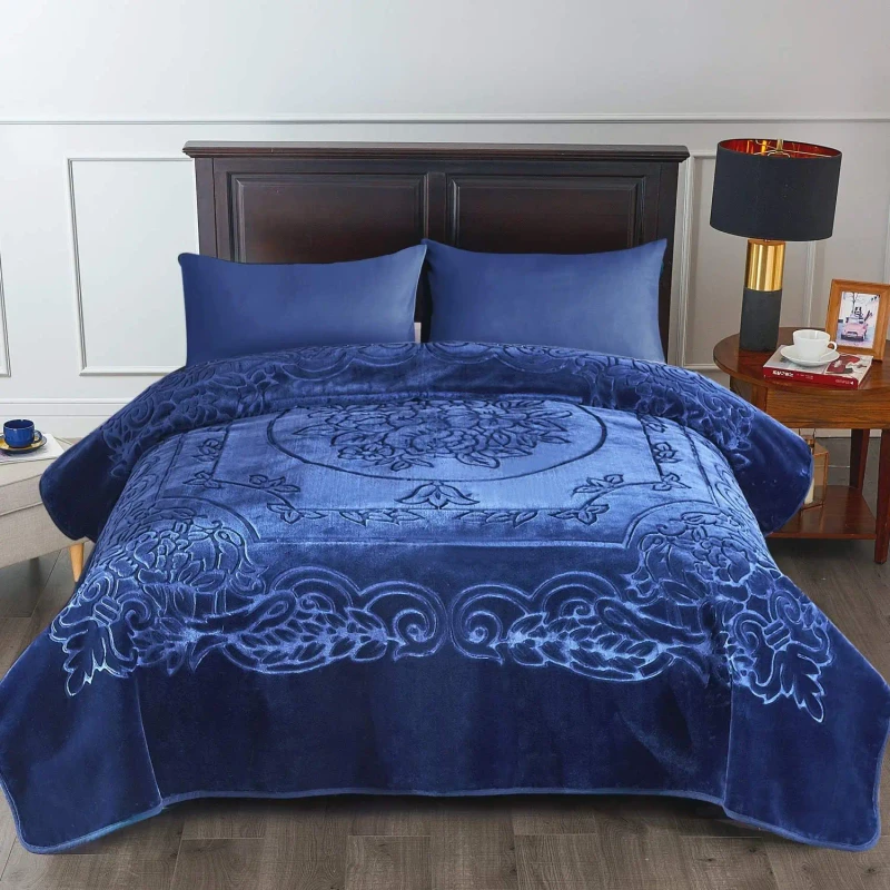 Raschel-Blanket-with-PVC-Bags-King-Size-Fluffy-Heavy-Winter-Single-Ply-Cozy-Warm-Fade-Resistant-Wrinkle-Resistant