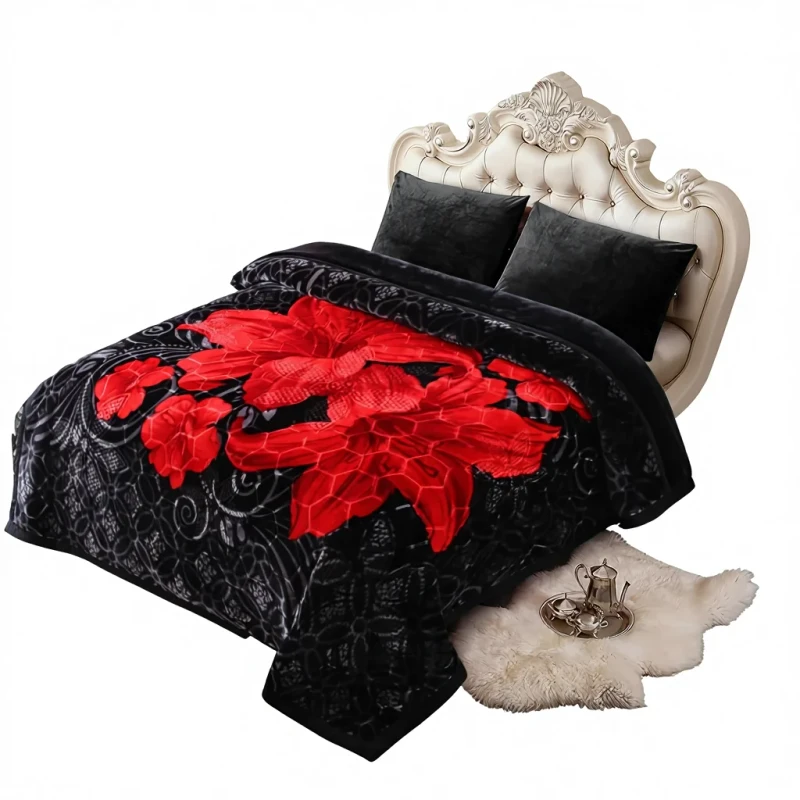 Raschel-Factory-China-Korean-Style-Blanket-King-Size-Thick-Raschel-Floral-Winter-2-Ply-Silky-Soft-Plush-Warm-Durable-Fade