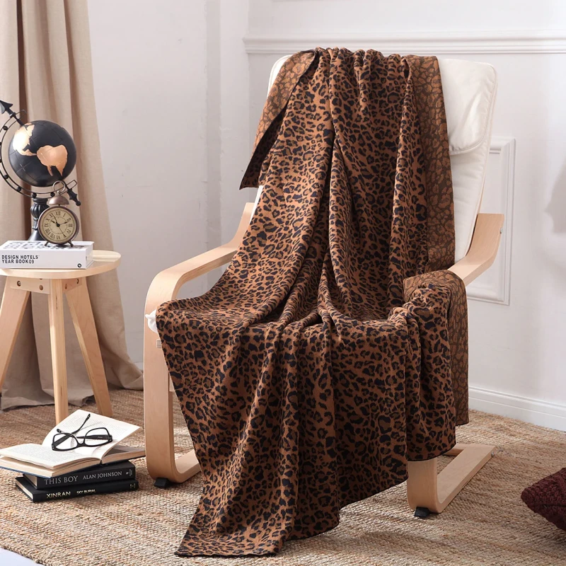 Raschel-Knitted-Cotton-Jacquard-Throw-Blanket-for-Baby-and-Adult-Grey-Mocha-Zebra-Leopard-Home-Decoration