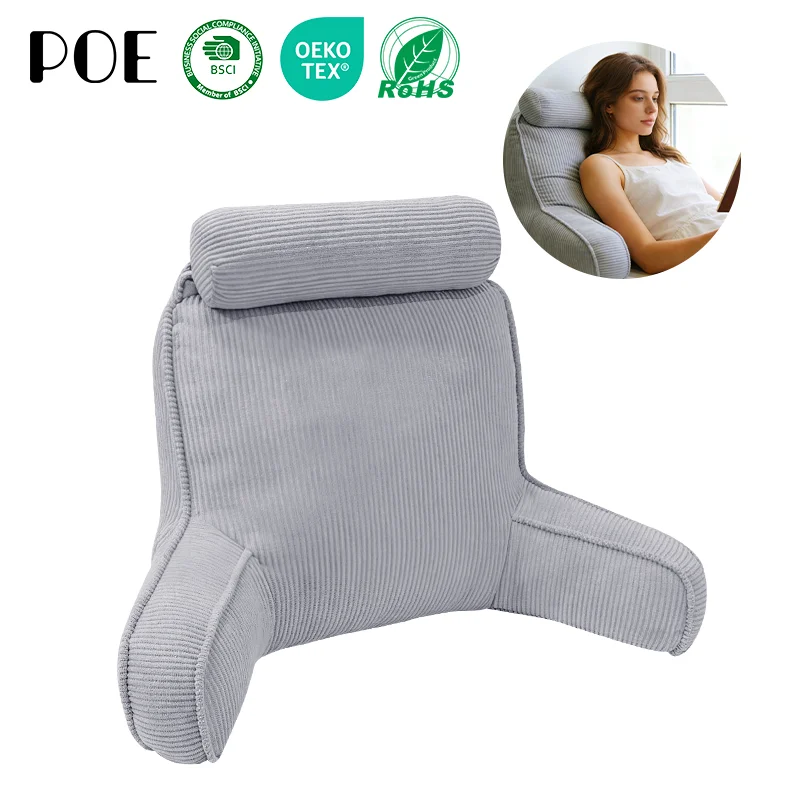 Reading-Pillow-King-Size-Lounge-Bolster-with-Soft-Plush-Corduroy-Fabric-for-Back-and-Neck-Support