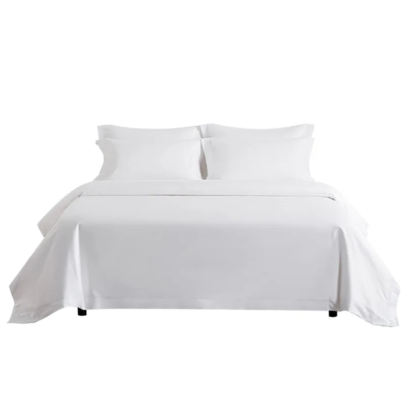 Ready-to-Ship-100-Cotton-White-Bed-Sheets-Satten-Percale-Soft-300T-Queen-Size-Plain-Dyed-Flat-Sheet-Fitted-Sheet-for-Hotel