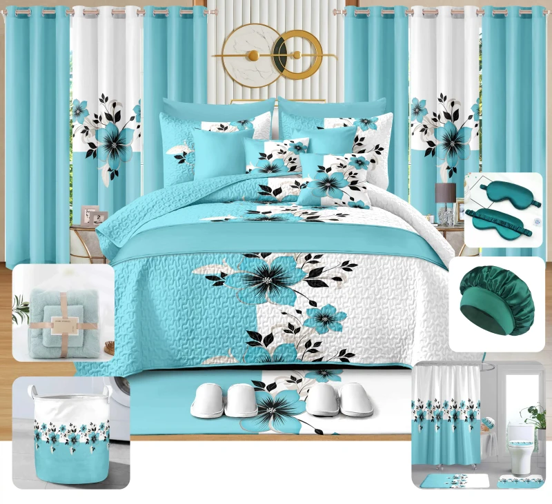 Ready-to-Ship-Bedskirt-Quilted-30-Pieces-Set-Bedsheet-Set