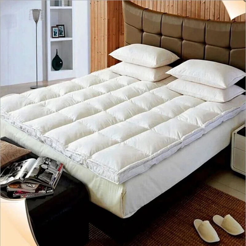 Ready-to-Ship-Full-King-Queen-Size-White-Goose-Down-Mattress-Topper-for-Home-Hotel-Using
