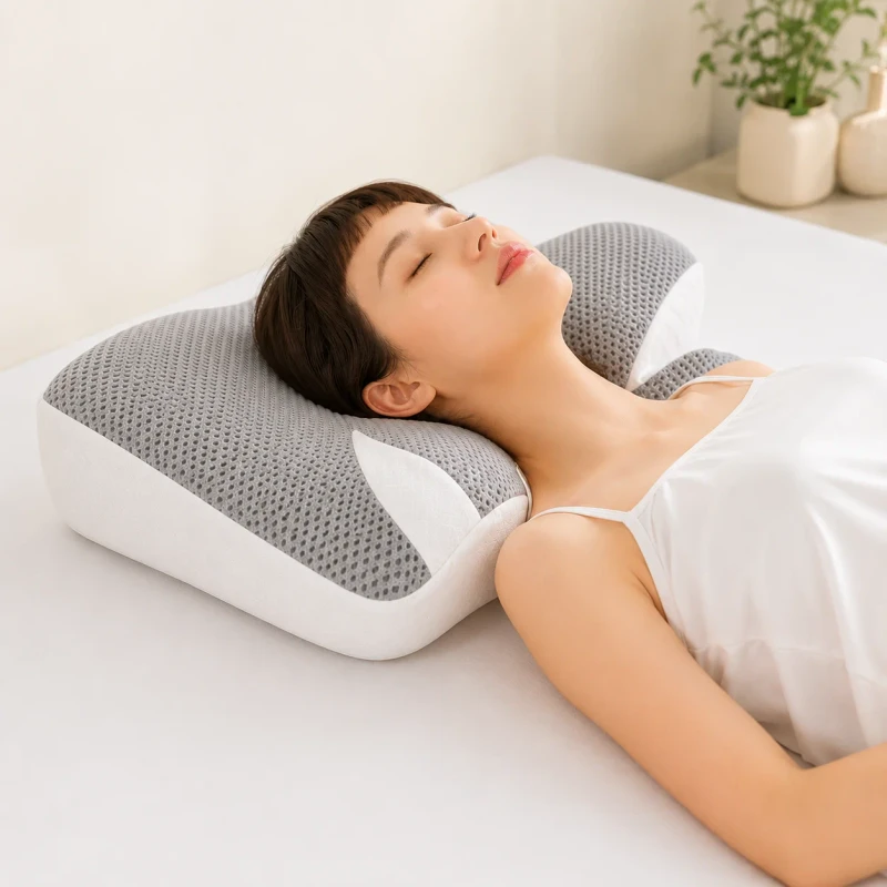 Rectangle-Shaped-Modern-Neck-Sleeping-Orthopedic-Contoured-Support-Cervical-Specialty-Medical-Memory-Foam-Bed-Pillows