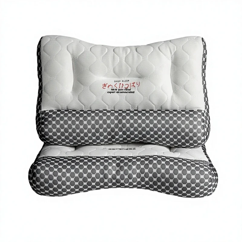 Rectangular-Japanese-Style-Anti-Traction-Latex-Cervical-Support-Pillow-Inner-Pillow-Non-Sagging-Synthetic-Fiber-Geometry-Pillow