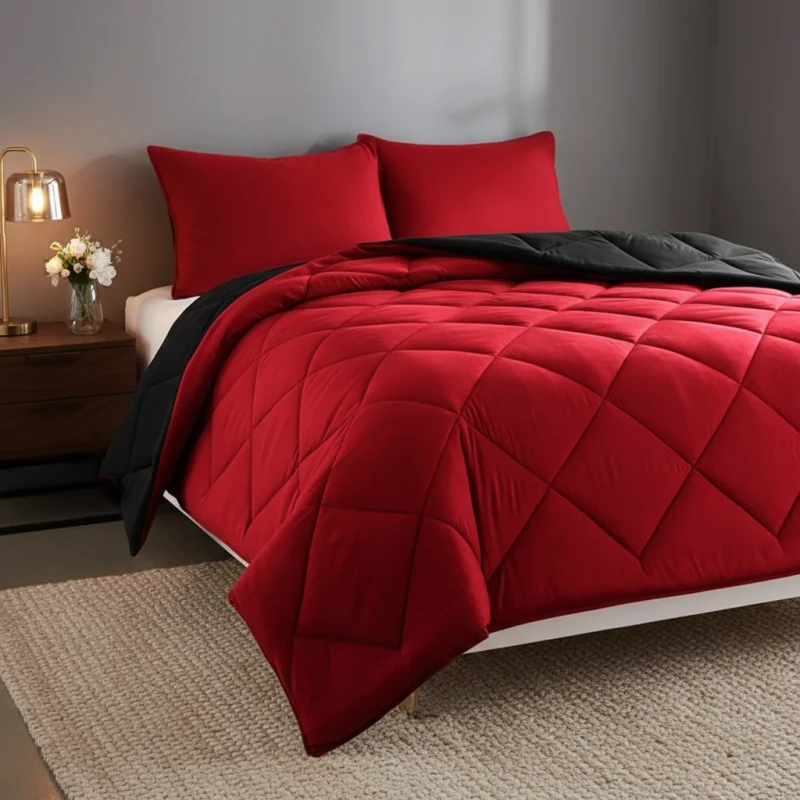 Reversible-Red-Black-Comforter-Set-Diamond-Quilted-All-Season-Bedding-Set-with-Pillow-Shams
