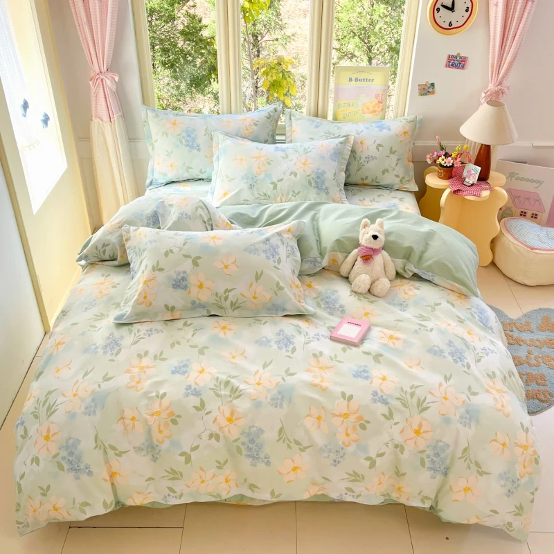 Romantic-Floral-Print-on-100-Cotton-Bedding-Set-Machine-Washable-Choose-Your-Sheet-Style