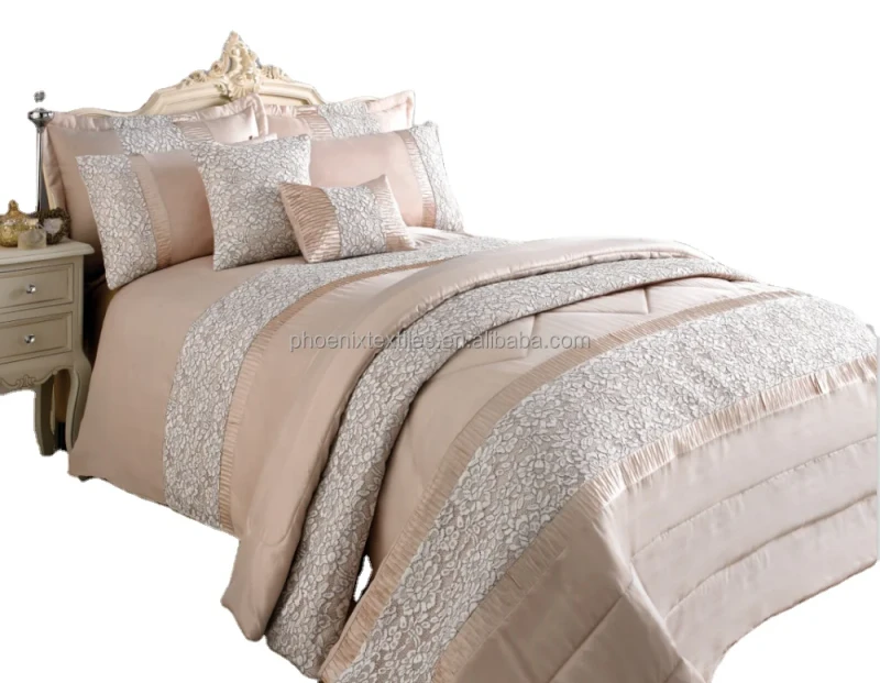 Rose-Lace-Patchwork-Home-Textile-Bedding-Bed-Comforter-Set