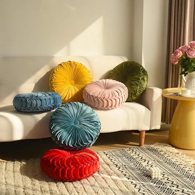 Round-Pumpkin-Reversible-Throw-Pillow-with-Center-Button-High-Elastic-Cushion-Couch-Cozy-Decoration-Pleated-Round-Pillow-Cushion