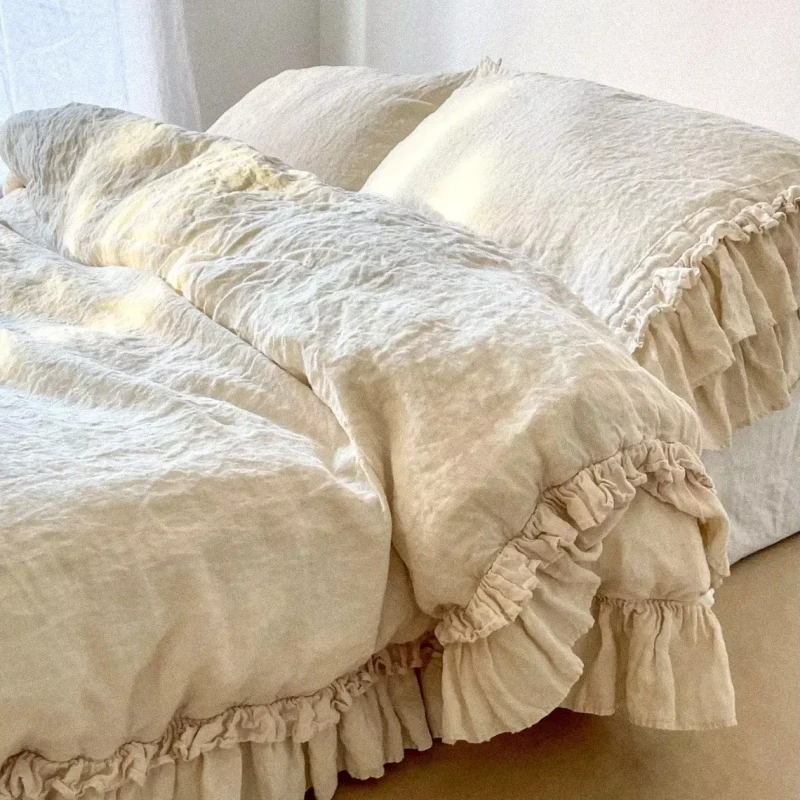Ruffled-Customizable-Pattern-Size-Fitted-Sheet-Bedding-Set-Suitable-for-Home-Wedding