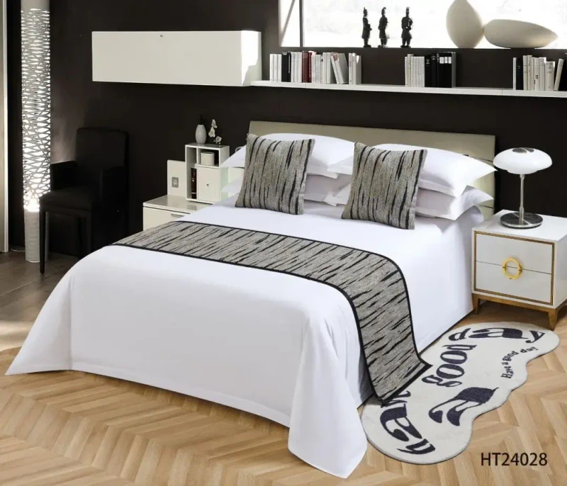 SANHOO-New-Pattern-Anti-Wrinkle-Hotel-Linen-Bed-Runner-Set-Cushion-Set-Green-Throw-Hotel-Bed-Runner