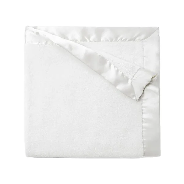 Satin-Broadside-Border-Plain-Minky-Microfiber-Fleece-Baby-Cot-Bassinet-Bedding-Blanket-for-BoysGirls