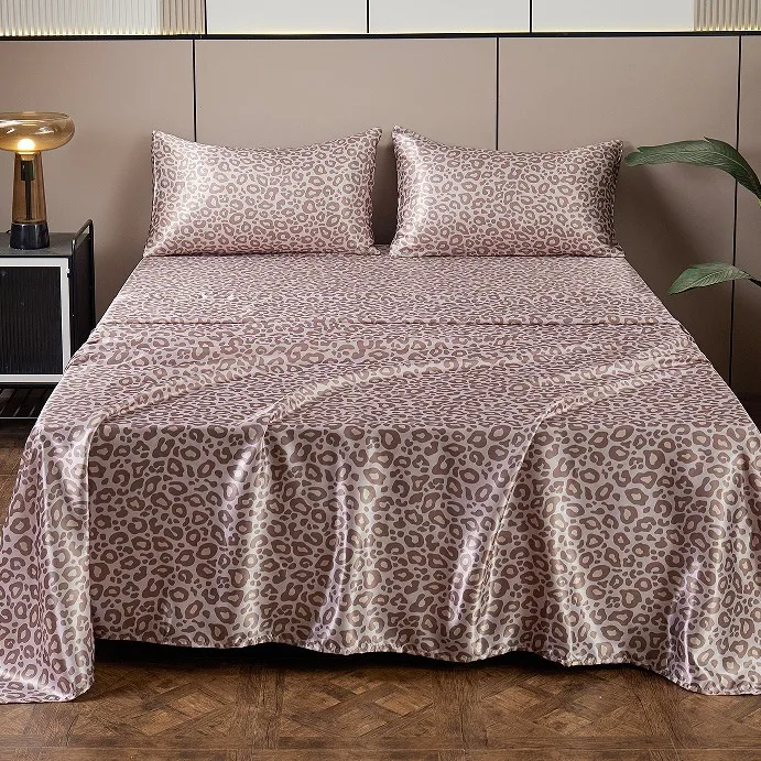 Satin-Leopard-Print-Bed-Sheet-Sets-Luxury-Silky-Bedding-Set-Home-Hotel-Anti-wrinkle-Flat-Sheet-Fitted-Sheet-Pillowcases