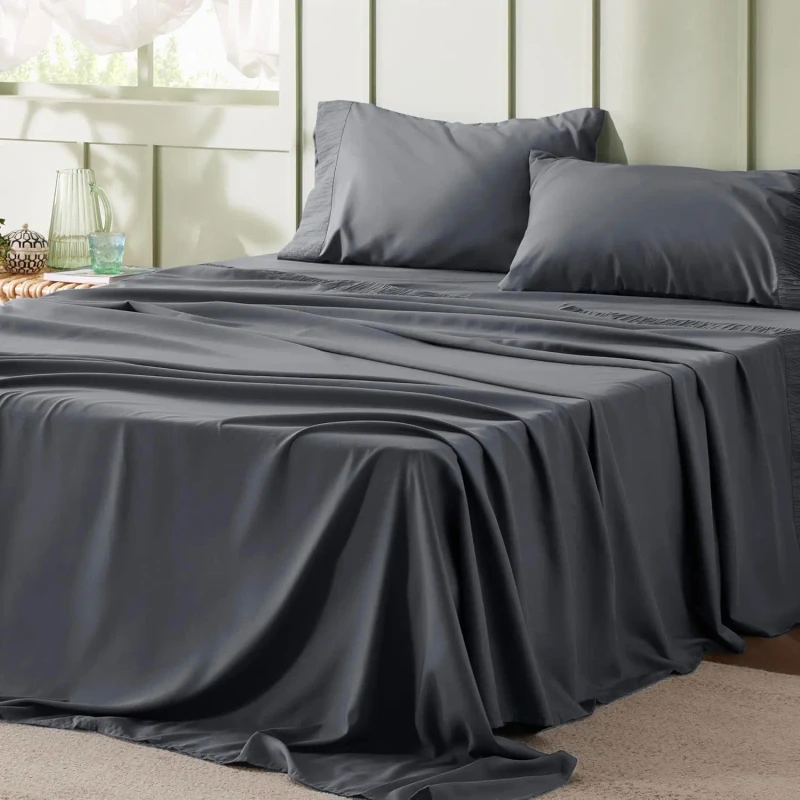 Sheet-Set-4-Pieces-Soft-Sheets-Breathable-Cooling-Hotel-Luxury-Easy-Care-Polyester-Microfiber-Bedding