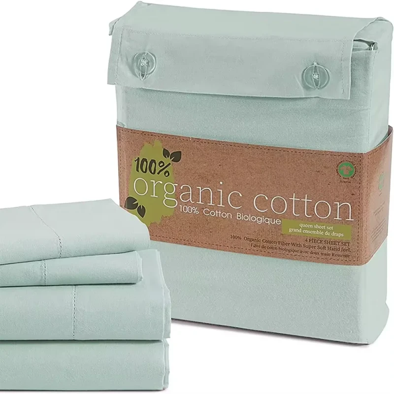 Sheets-Set-4-Piece-400Thread-Count-Bedsheet-100-Cotton-Organic-Queen-Size-Weave-Ultra-Soft-Cotton-Bedding-Sheets-for-Bed