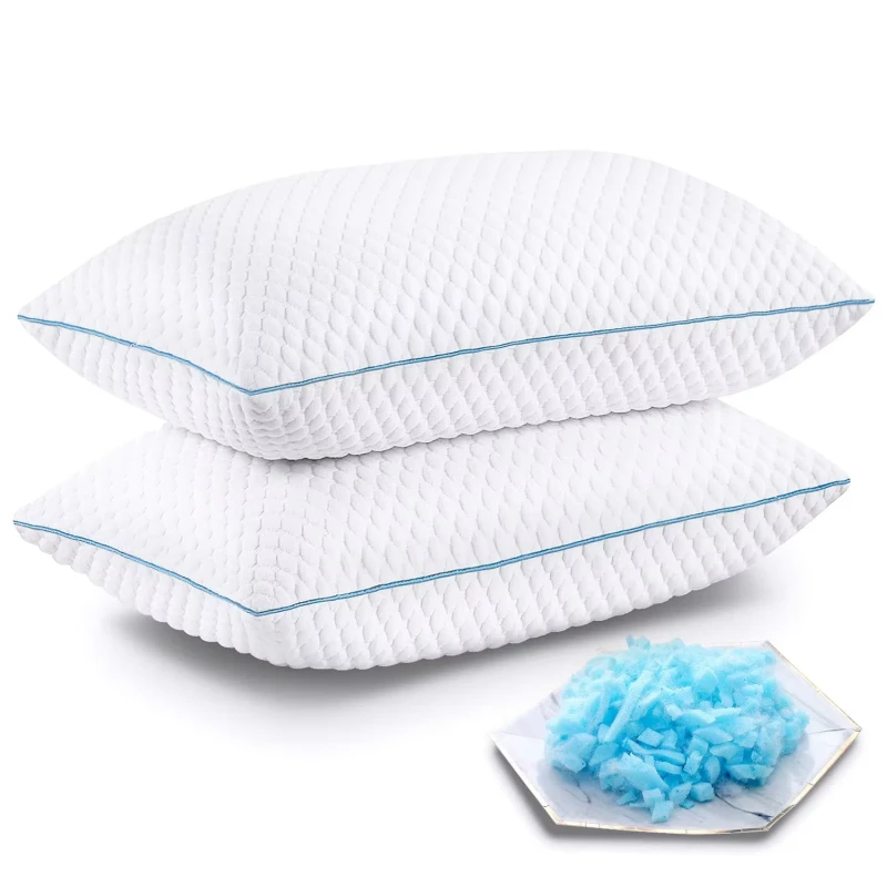 Shredded-Memory-Foam-Pillows-Bed-Pillows-for-Sleeping-2-Pack-Standard-Size-20-X-26-Inches-Luxury-Hotel-Cooling-Gel-Foam-Pillow