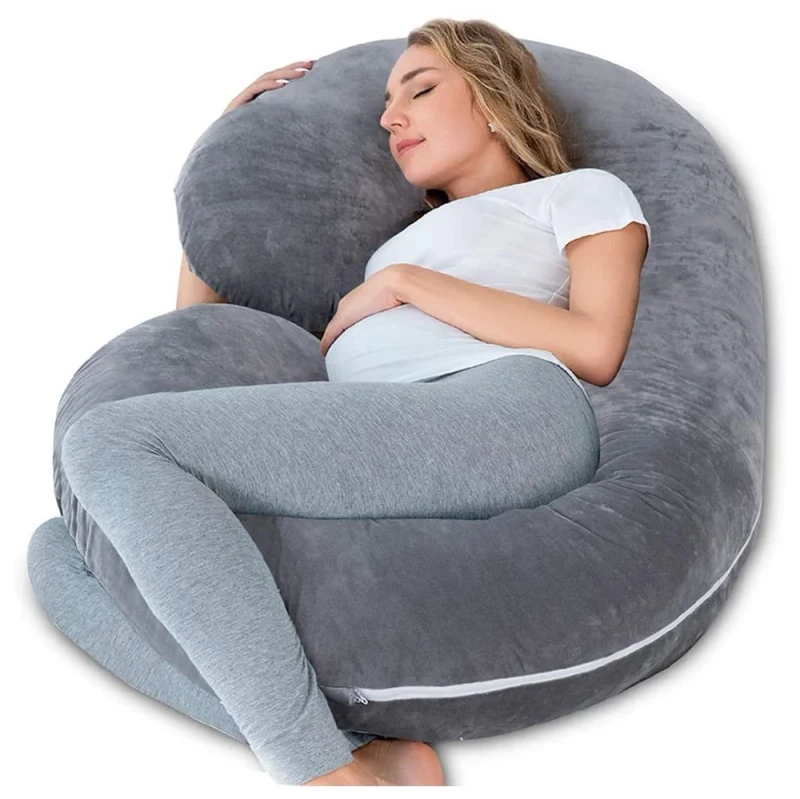 Side-Sleeper-Body-Belly-Support-Personalized-Maternity-Comfort-Detachable-Polyfill-C-Shape-Pregnancy-Pillow