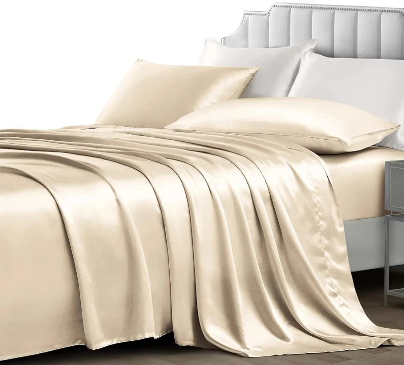 Silky-Satin-with-1-Fitted-Sheet-1-Flat-Sheet-and-2-Pillowcases-Cooling-Satin-Bedding-Sheets