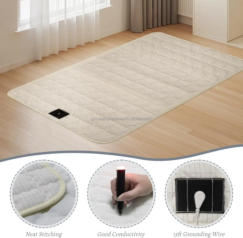 Silver-Fiber-Conductive-Breathable-ESD-Grounding-Mat-Machine-Washable-Protective-Throw-Blanket