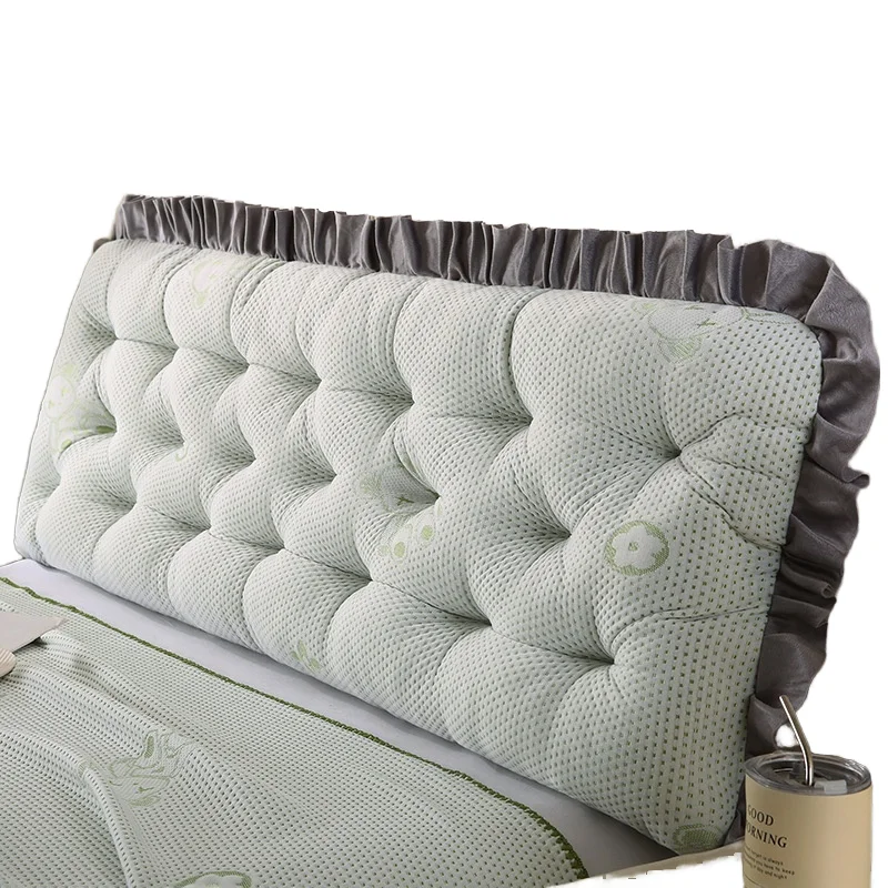 Simple-Cool-Feeling-Comfortable-Breathable-Wedge-Headboard-Pillow-Cushion-Ruffled-Edge-Bed-Room-Home-Decoration-Knitted