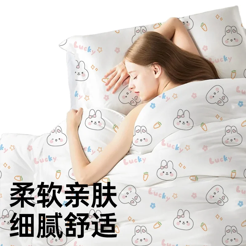 Simple-Disposable-Printed-Hotel-Bed-Sheets-Quilt-Cover-Pillowcase-Set-Quality-Four-Piece-Travel-Set-Double-Thickened-300tc