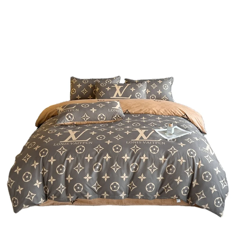 Simple-Geometric-Printed-300tc-100-Polyester-Eco-Friendly-All-Season-King-Size-Customizable-4-Piece-Duvet-Cover-Bedding-Set