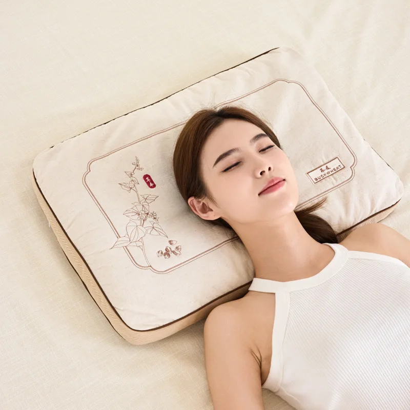 Simple-Modern-Eco-friendly-Antibacterial-Cotton-Linen-Rectangle-Embroidery-40-60cm-Neck-Support-Cooling-Healthy-Plant-Solid