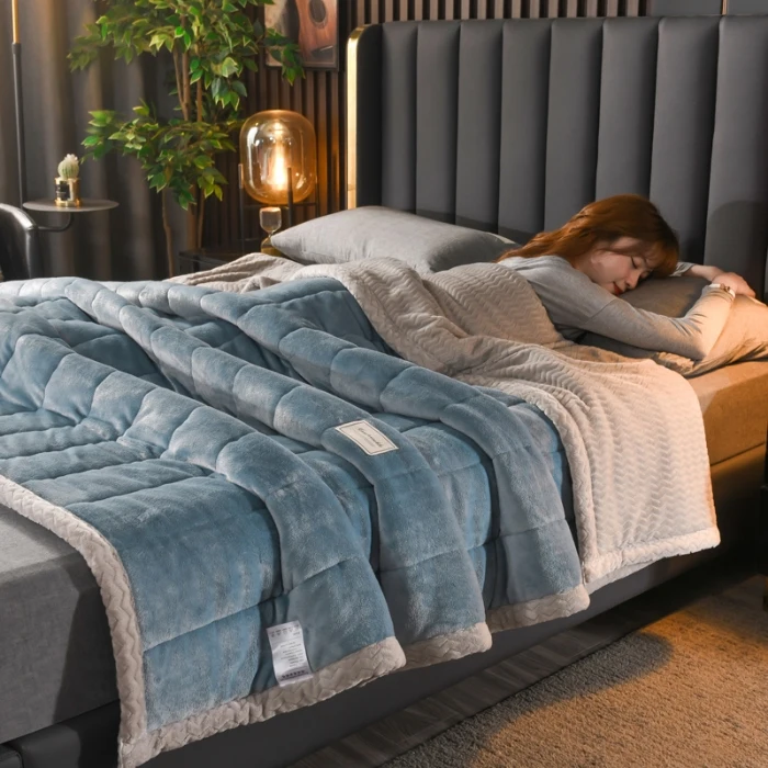 Single-Cover-Polyester-Bed-Blanket-Skin-Friendly-Warm-for-Autumn-Winter-Multicolor-Bedroom-Bedding-Factory-Direct