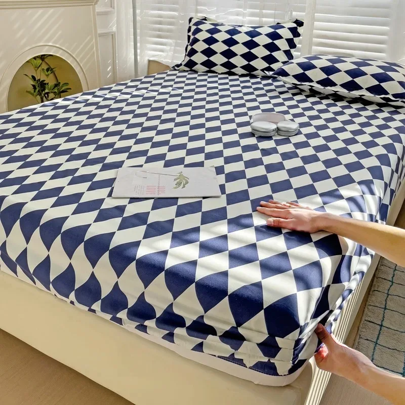 Single-Double-Bed-Cover-Non-Slip-Protective-Dust-Cover-with-Fixed-Bed-Hat-Making-Fitted-Flat-Sheets