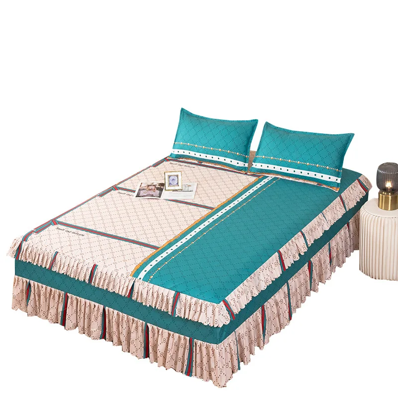 Single-Piece-Princess-Style-Bed-Skirt-and-Cover-Home-Use-Woven-Soft-Bed-Sheet-Non-Pilling-and-Non-Shrinking